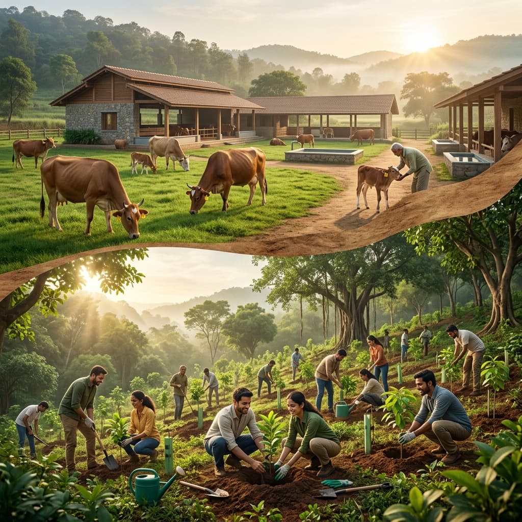 Gaushala Seva and Tree Plantation